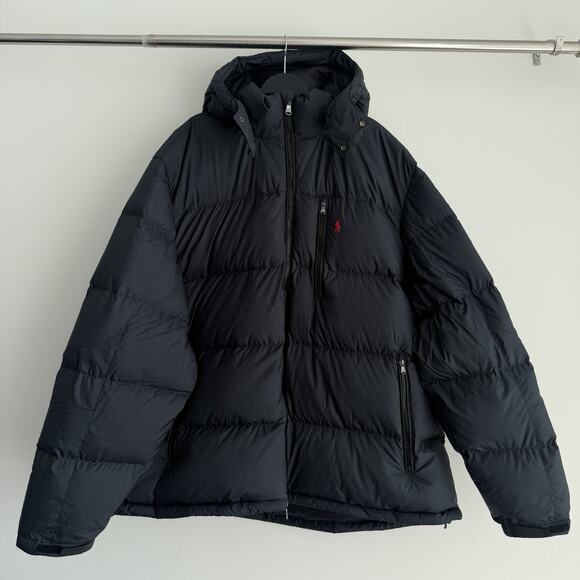 Polo Ralph Lauren Gotham Down Jacket Mens 4XL Black Puffer Quilted Hooded - Picture 1 of 10